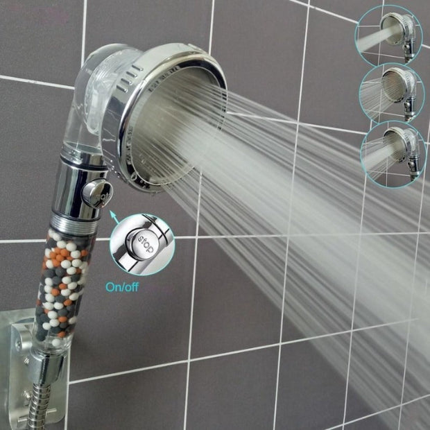 Pommeau de douche filtrant anti calcaire avec jet massant Pure Shower