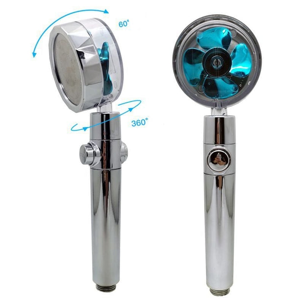 Pommeau de douche Double face à économie d'eau, rotatif à 360 degrés, 3  modes réglables, avec interrupteur 7 -XUNI638